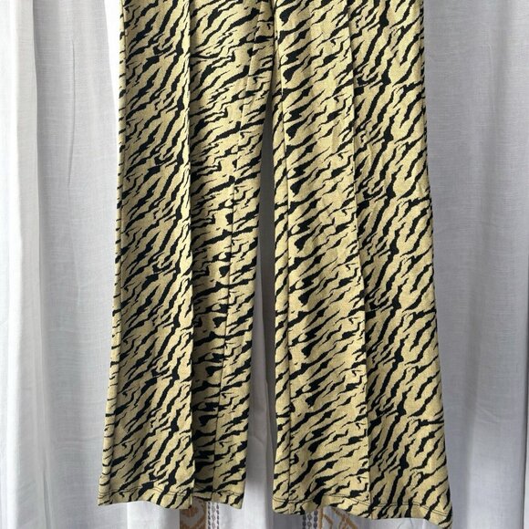 Free People Knit Flare Pants (Size XS) Rita Boho Animal Print High Rise Pull On - Picture 4 of 11